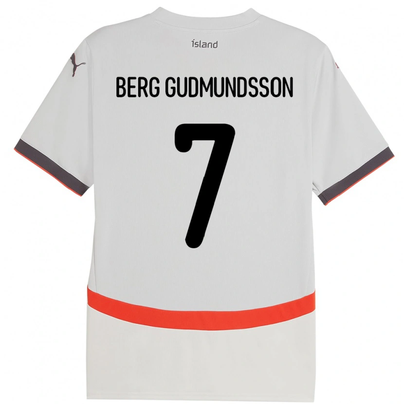 Danxen Hombre Camiseta Islandia Jóhann Berg Gudmundsson #7 Blanco 2ª Equipación 24-26 La Camisa México
