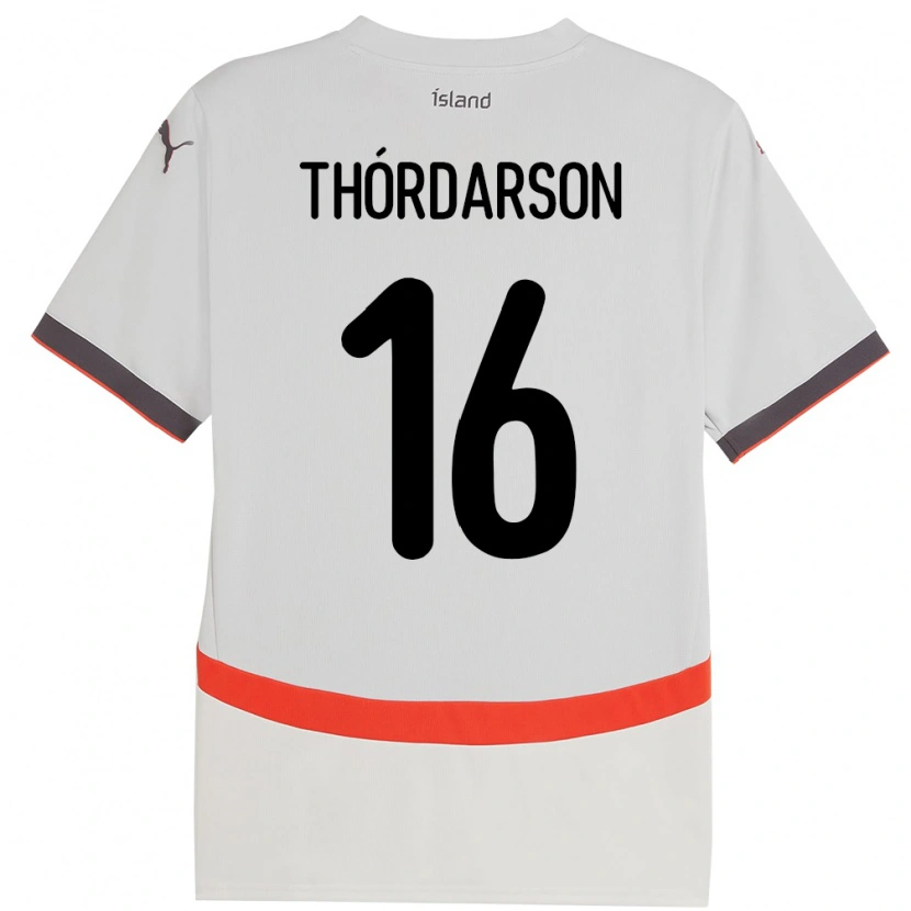 Danxen Hombre Camiseta Islandia Stefán Teitur Thórdarson #16 Blanco 2ª Equipación 24-26 La Camisa México