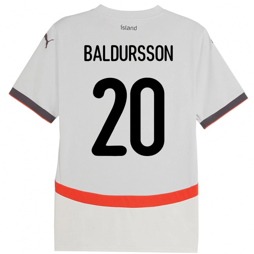 Danxen Hombre Camiseta Islandia Andri Fannar Baldursson #20 Blanco 2ª Equipación 24-26 La Camisa México