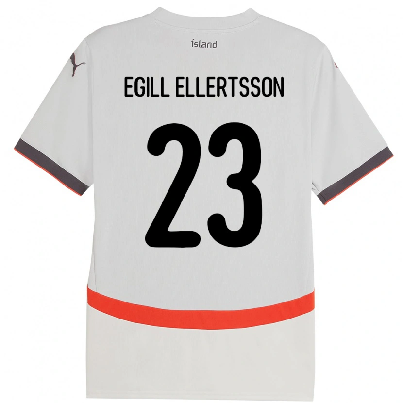 Danxen Hombre Camiseta Islandia Mikael Egill Ellertsson #23 Blanco 2ª Equipación 24-26 La Camisa México