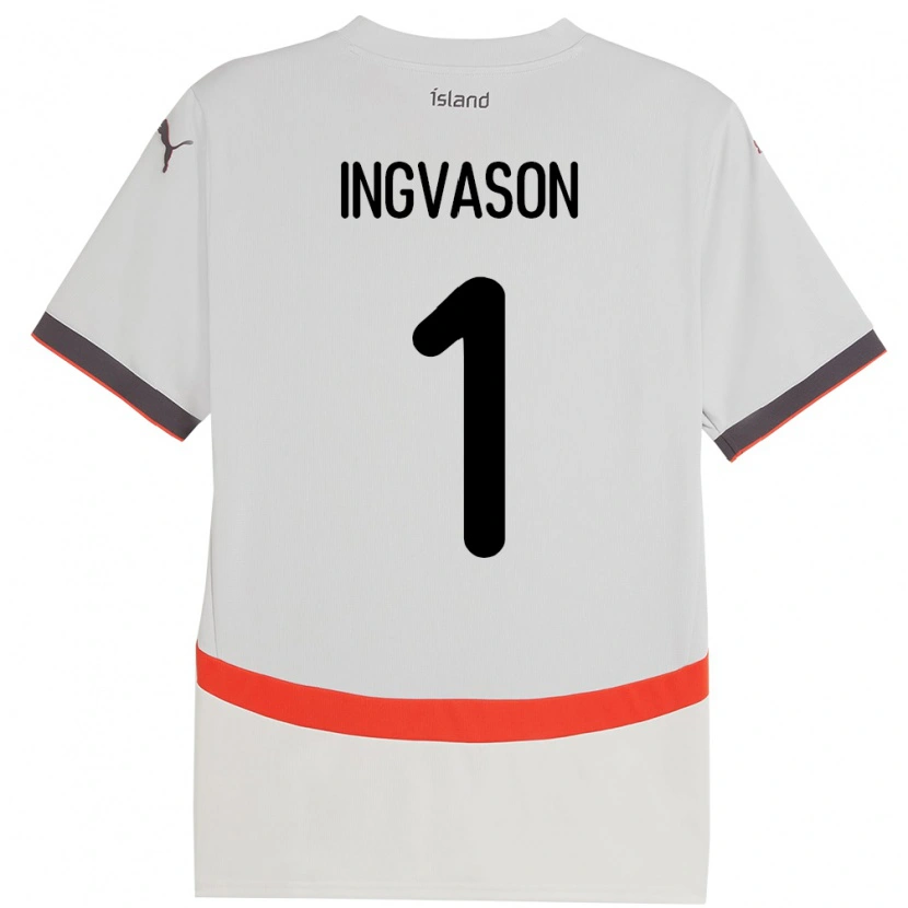Danxen Hombre Camiseta Islandia Sigurdur Ingvason #1 Blanco 2ª Equipación 24-26 La Camisa México