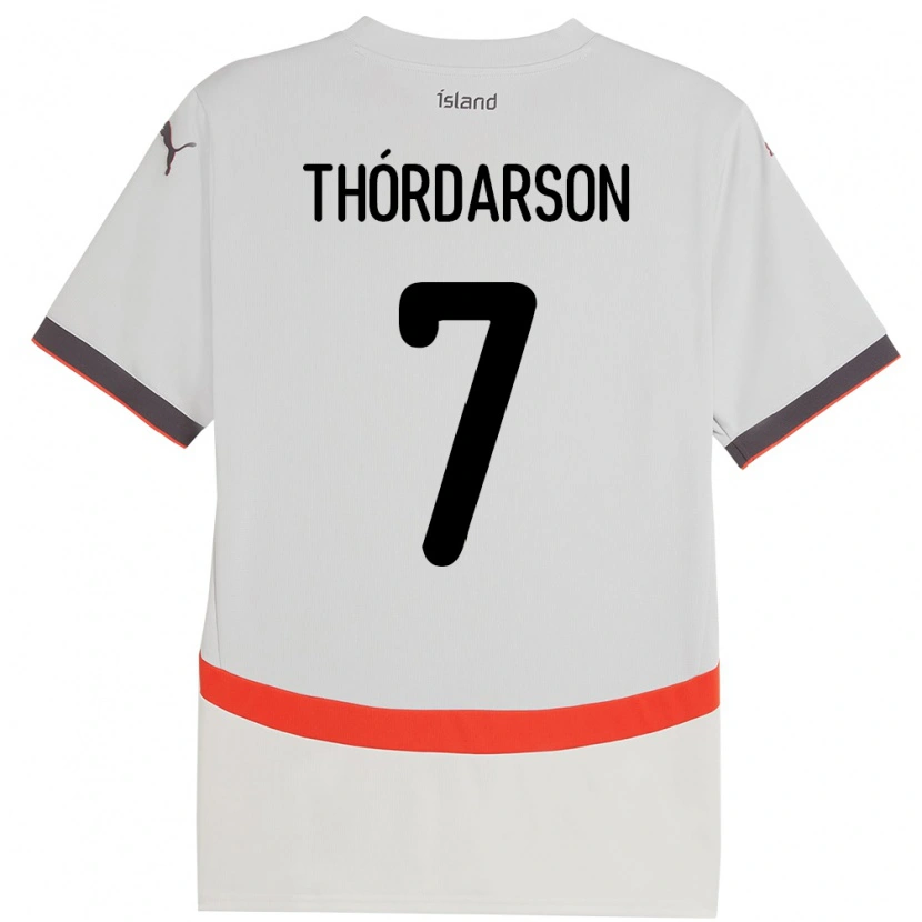 Danxen Hombre Camiseta Islandia Stígur Thórdarson #7 Blanco 2ª Equipación 24-26 La Camisa México