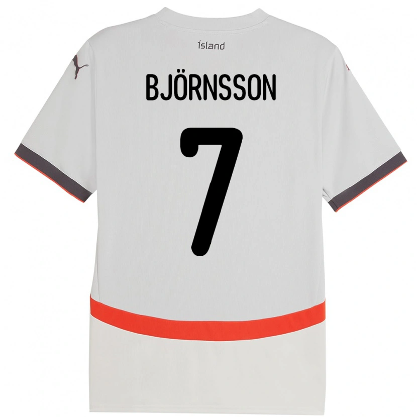 Danxen Hombre Camiseta Islandia Benjamin Björnsson #7 Blanco 2ª Equipación 24-26 La Camisa México