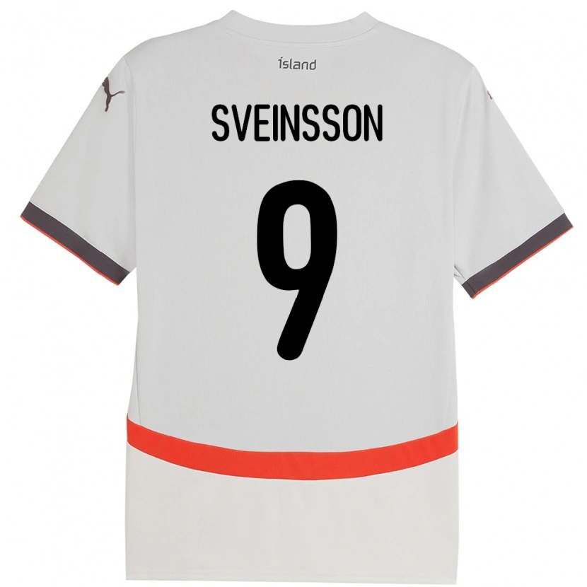 Danxen Hombre Camiseta Islandia Rúnar Dadi Vatsndal Sveinsson #9 Blanco 2ª Equipación 24-26 La Camisa México