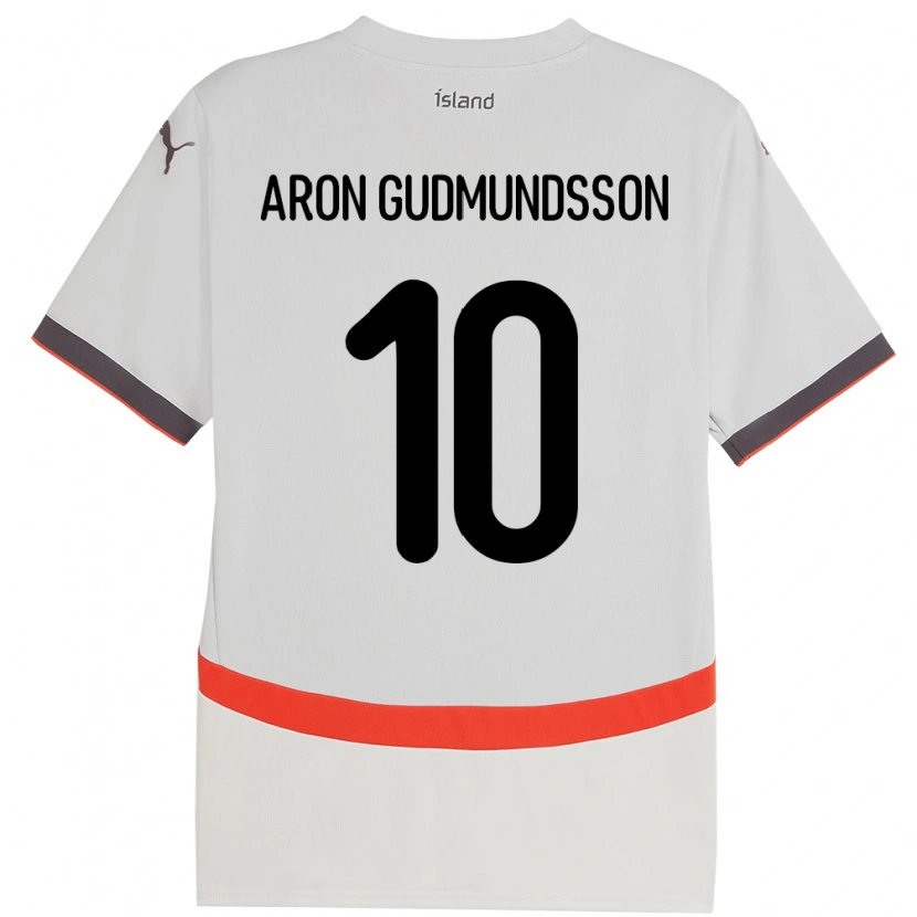 Danxen Hombre Camiseta Islandia Eggert Aron Gudmundsson #10 Blanco 2ª Equipación 24-26 La Camisa México