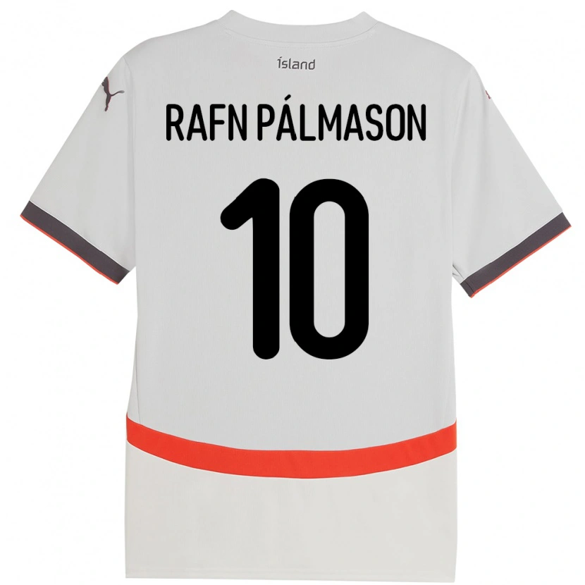 Danxen Hombre Camiseta Islandia Alexander Rafn Pálmason #10 Blanco 2ª Equipación 24-26 La Camisa México
