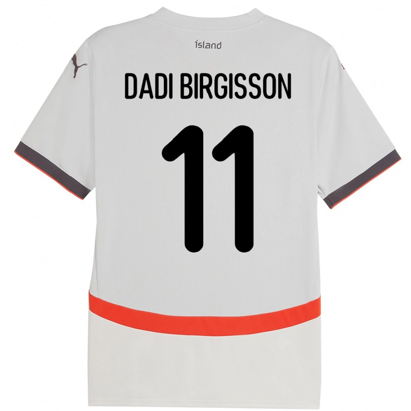 Danxen Hombre Camiseta Islandia Adolf Dadi Birgisson #11 Blanco 2ª Equipación 24-26 La Camisa México