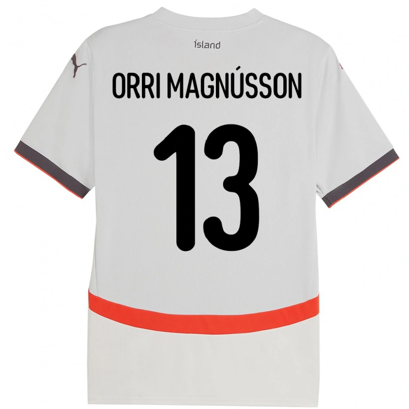 Danxen Hombre Camiseta Islandia Ásgeir Orri Magnússon #13 Blanco 2ª Equipación 24-26 La Camisa México