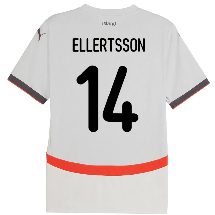 Danxen Hombre Camiseta Islandia Styrmir Jóhann Ellertsson #14 Blanco 2ª Equipación 24-26 La Camisa México