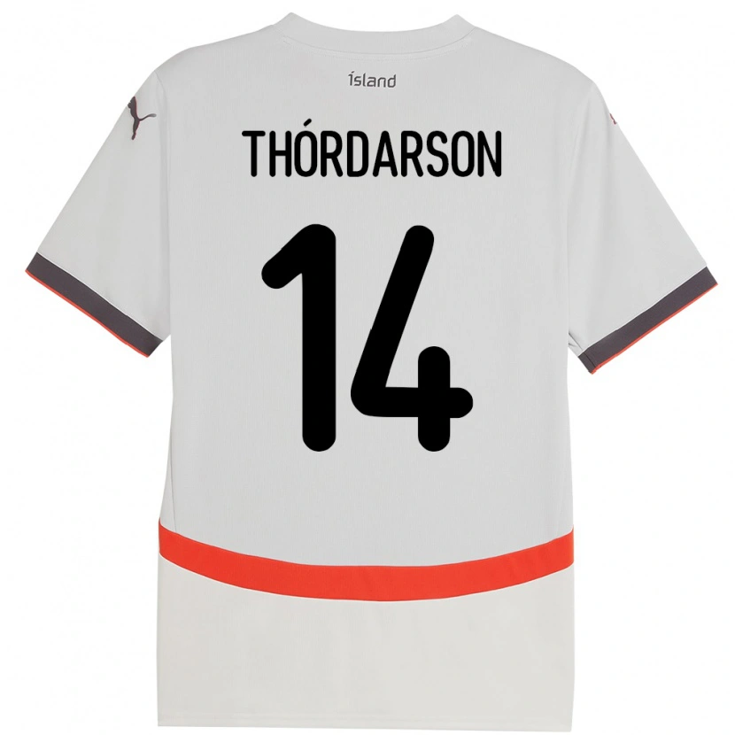 Danxen Hombre Camiseta Islandia Ódinn Sturla Thórdarson #14 Blanco 2ª Equipación 24-26 La Camisa México