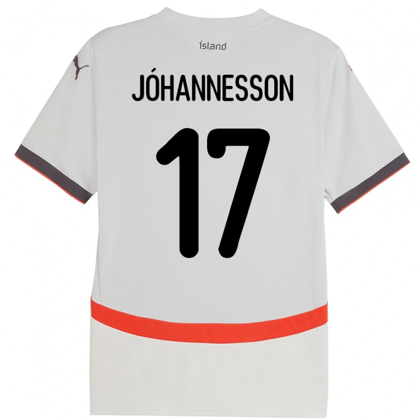 Danxen Hombre Camiseta Islandia Daniel Jóhannesson #17 Blanco 2ª Equipación 24-26 La Camisa México