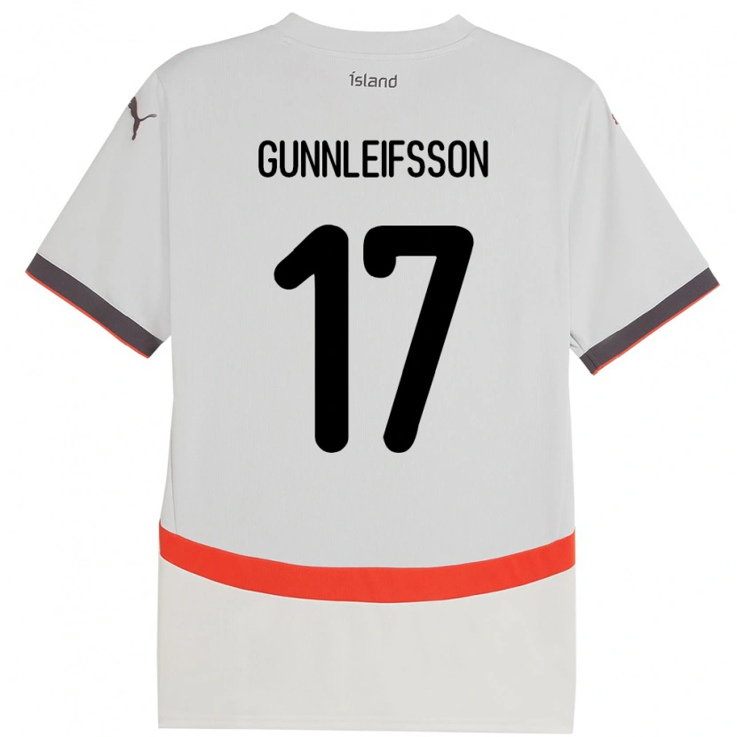 Danxen Hombre Camiseta Islandia Gunnleifur Orri Gunnleifsson #17 Blanco 2ª Equipación 24-26 La Camisa México