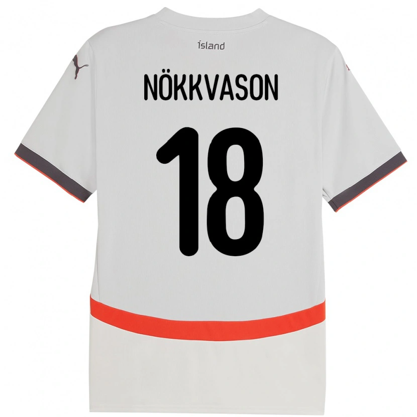 Danxen Hombre Camiseta Islandia Gudmundur Baldvin Nökkvason #18 Blanco 2ª Equipación 24-26 La Camisa México