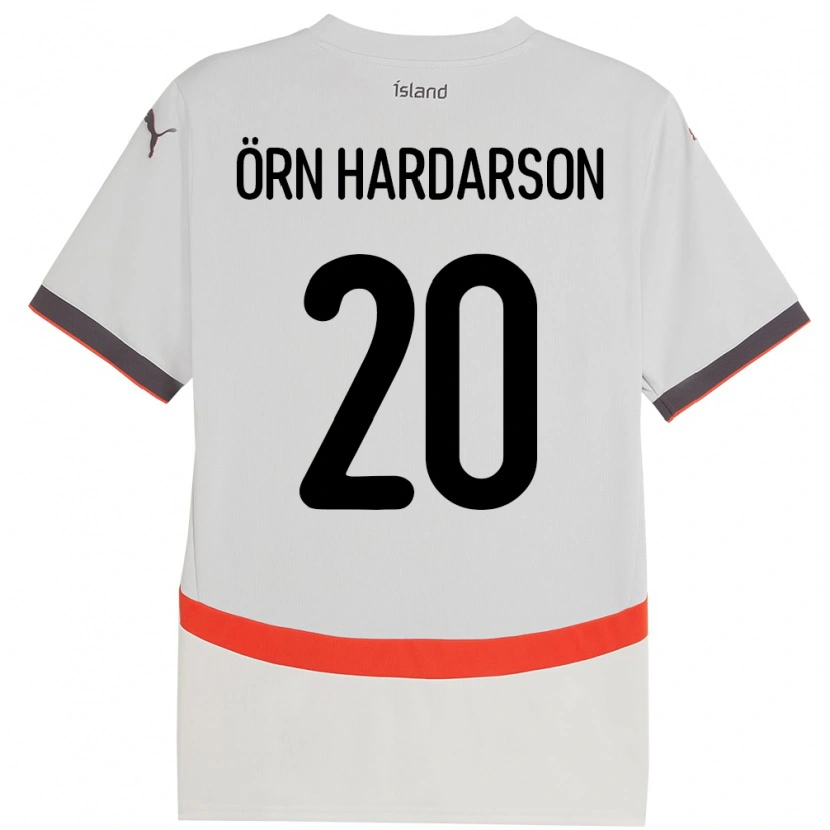 Danxen Hombre Camiseta Islandia Sesar Örn Hardarson #20 Blanco 2ª Equipación 24-26 La Camisa México