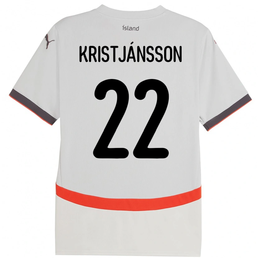 Danxen Hombre Camiseta Islandia Daníel Freyr Kristjánsson #22 Blanco 2ª Equipación 24-26 La Camisa México