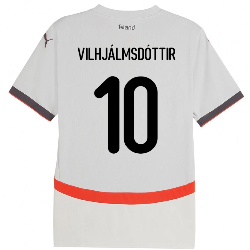 Danxen Hombre Camiseta Islandia Karólína Lea Vilhjálmsdóttir #10 Blanco 2ª Equipación 24-26 La Camisa México