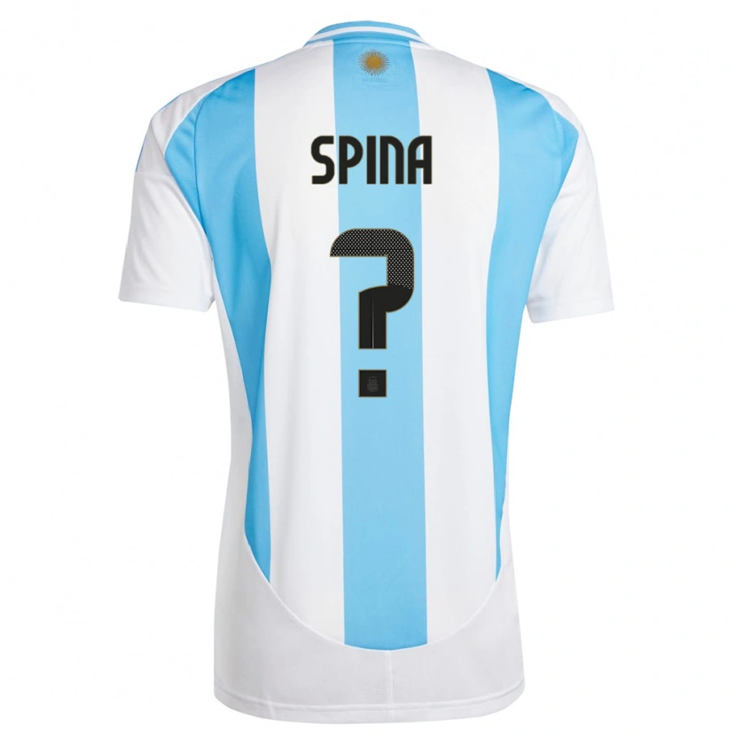 Danxen Mujer Camiseta Argentina Gerónimo Spina #0 Blanco Azul 1ª Equipación 24-26 La Camisa México