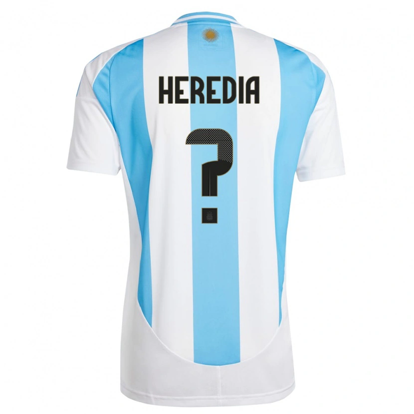 Danxen Mujer Camiseta Argentina Gerónimo Heredia #0 Blanco Azul 1ª Equipación 24-26 La Camisa México