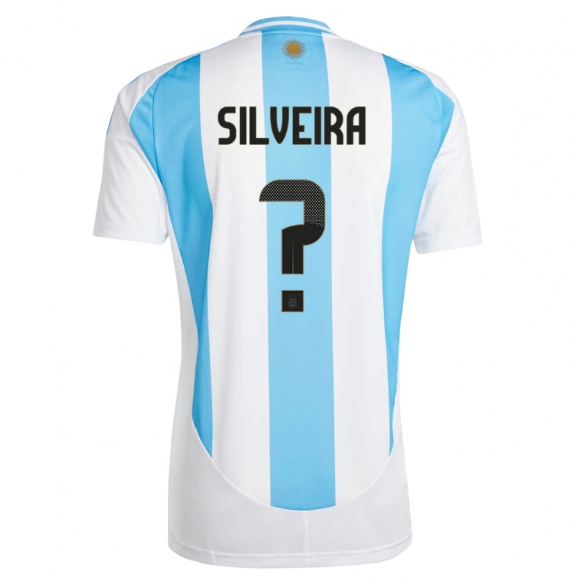 Danxen Mujer Camiseta Argentina Santiago Silveira #0 Blanco Azul 1ª Equipación 24-26 La Camisa México