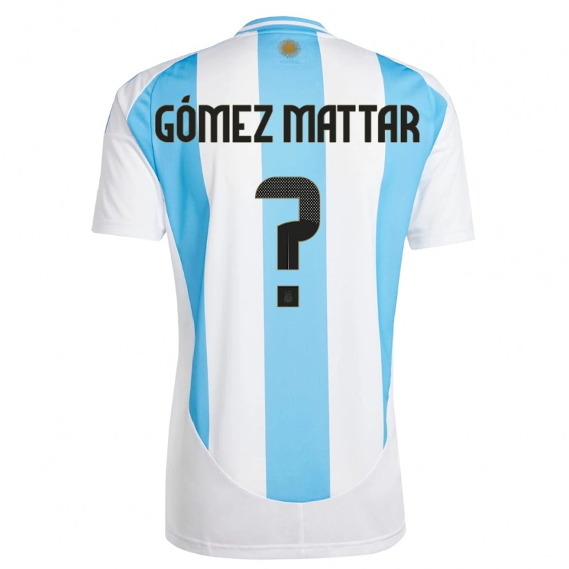 Danxen Mujer Camiseta Argentina Jerónimo Gómez Mattar #0 Blanco Azul 1ª Equipación 24-26 La Camisa México