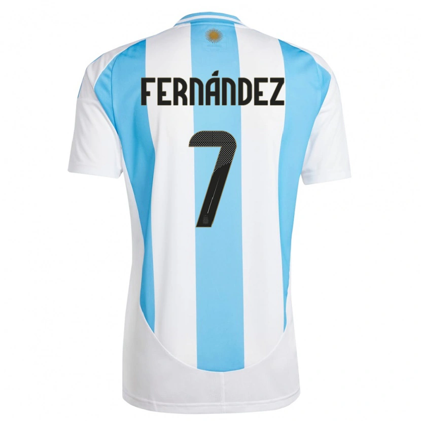 Danxen Mujer Camiseta Argentina Thiago Fernández #7 Blanco Azul 1ª Equipación 24-26 La Camisa México