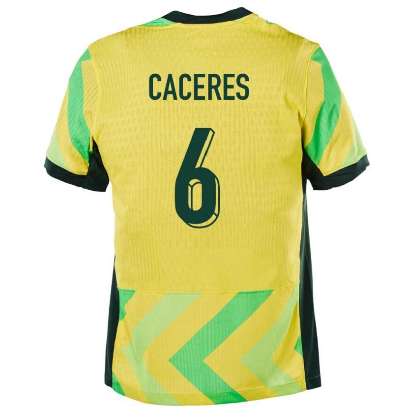 Danxen Mujer Camiseta Australia Anthony Cáceres #6 Dorado 1ª Equipación 24-26 La Camisa México