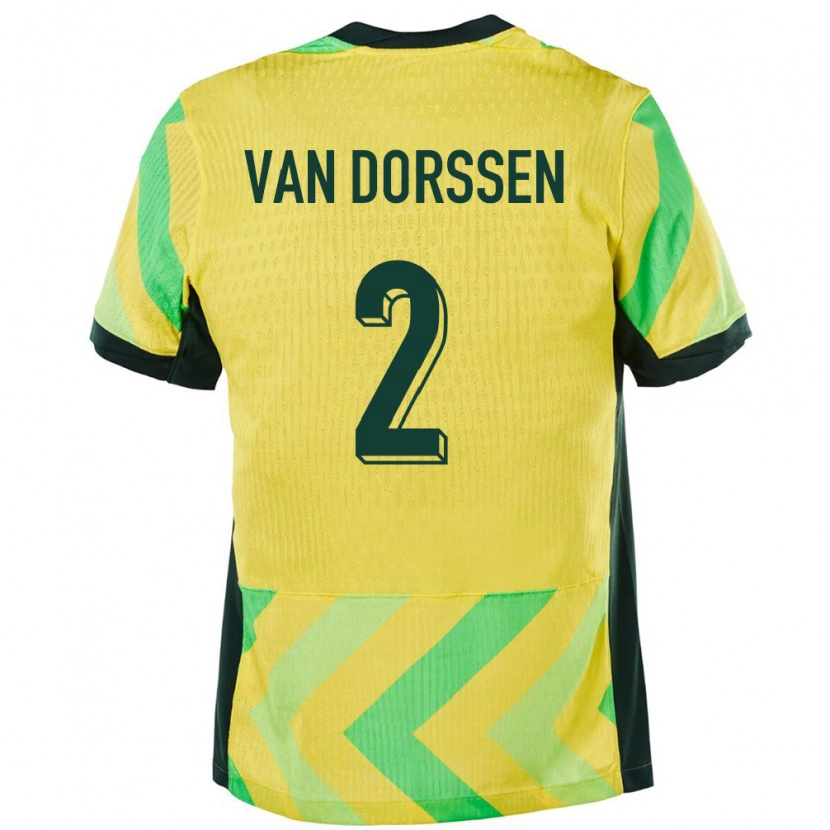 Danxen Mujer Camiseta Australia Ben Van Dorssen #2 Dorado 1ª Equipación 24-26 La Camisa México