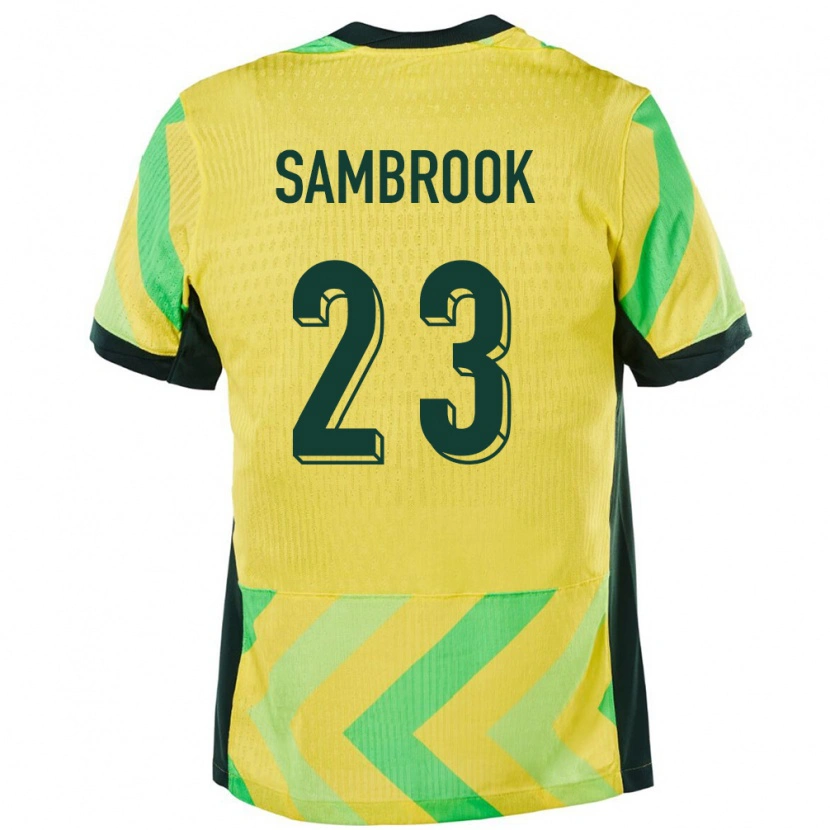 Danxen Mujer Camiseta Australia Logan Sambrook #23 Dorado 1ª Equipación 24-26 La Camisa México