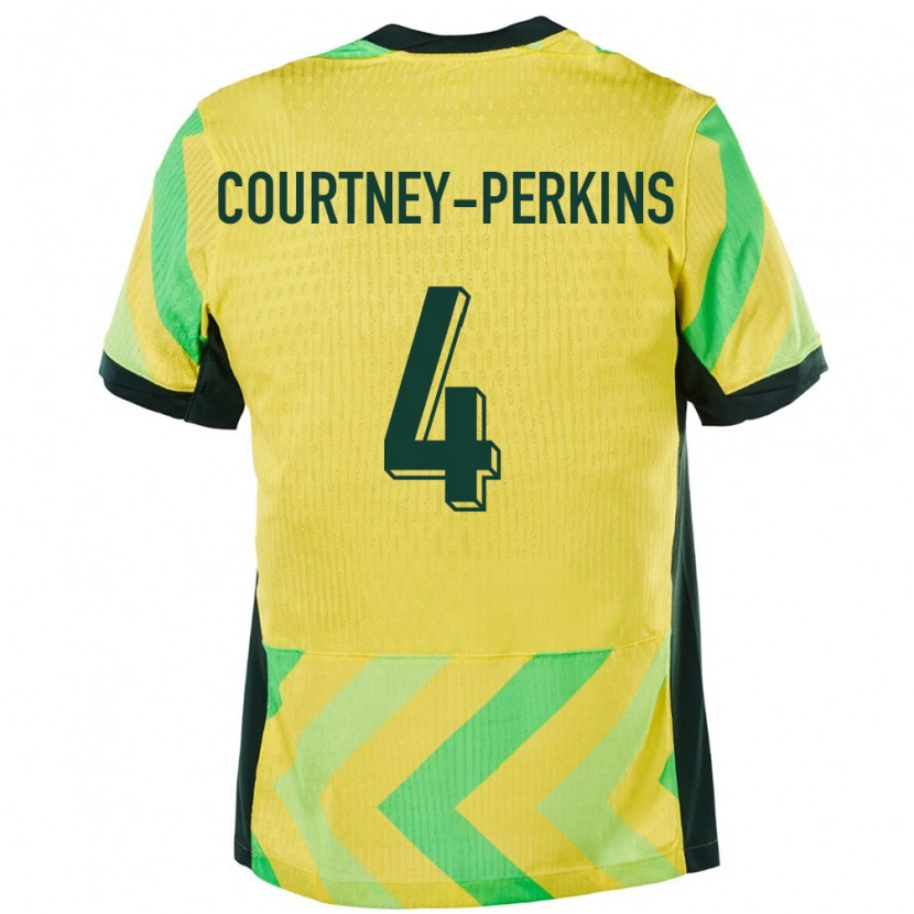 Danxen Mujer Camiseta Australia Jordan Courtney Perkins #4 Dorado 1ª Equipación 24-26 La Camisa México