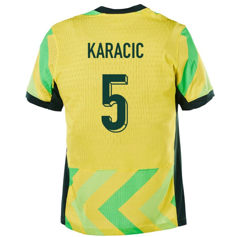 Danxen Mujer Camiseta Australia Fran Karacic #5 Dorado 1ª Equipación 24-26 La Camisa México