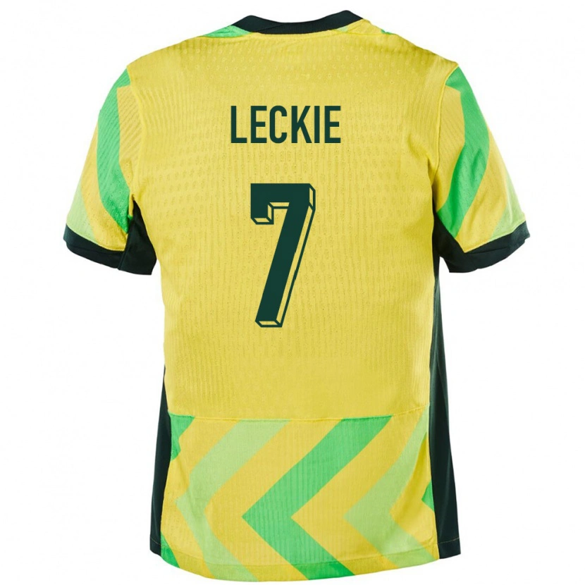 Danxen Mujer Camiseta Australia Mathew Leckie #7 Dorado 1ª Equipación 24-26 La Camisa México