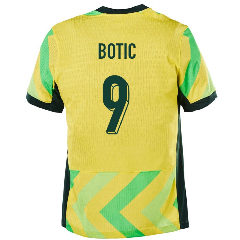 Danxen Mujer Camiseta Australia Noah Botic #9 Dorado 1ª Equipación 24-26 La Camisa México