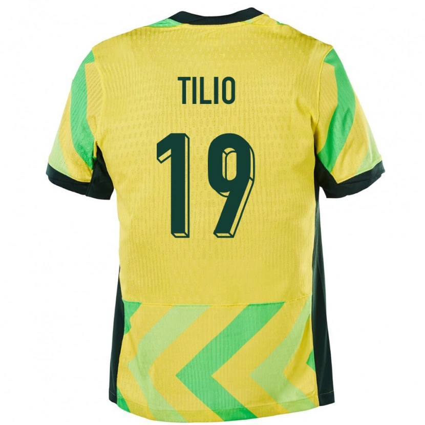 Danxen Mujer Camiseta Australia Marco Tilio #19 Dorado 1ª Equipación 24-26 La Camisa México