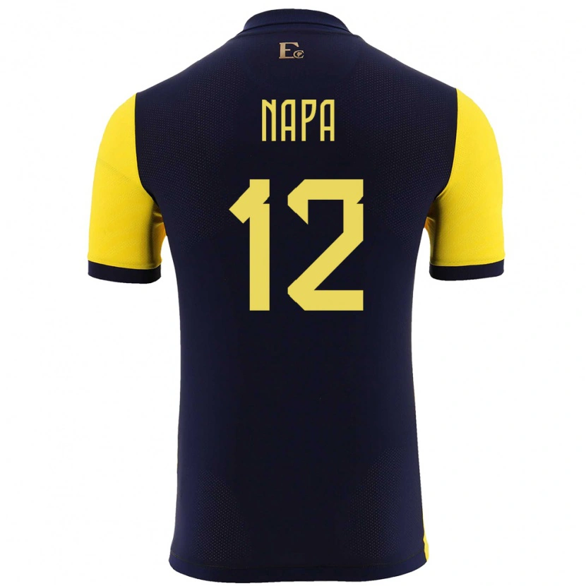 Danxen Mujer Camiseta Ecuador Gilmar Napa #12 Amarillo 1ª Equipación 24-26 La Camisa México