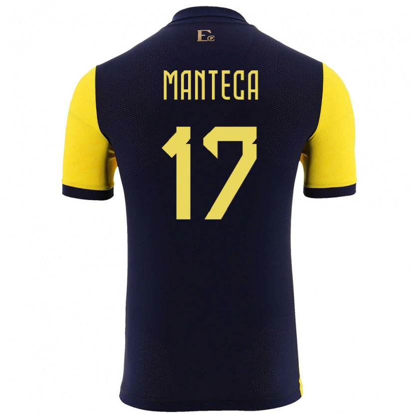 Danxen Mujer Camiseta Ecuador Demcy Manteca #17 Amarillo 1ª Equipación 24-26 La Camisa México