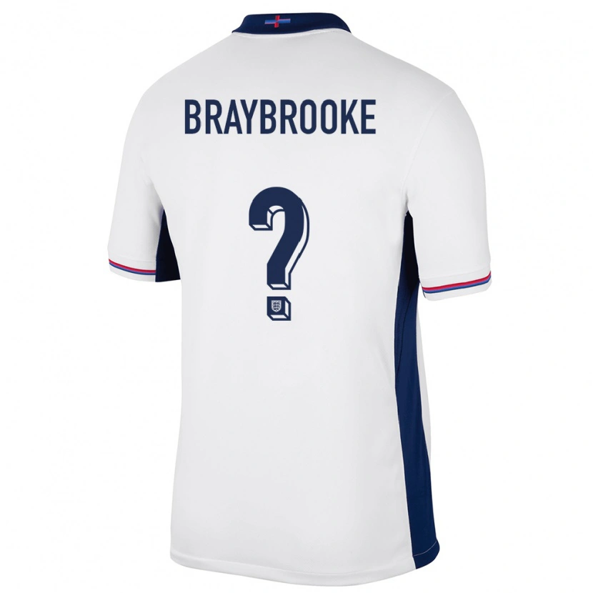 Danxen Mujer Camiseta Inglaterra Sammy Braybrooke #0 Blanco 1ª Equipación 24-26 La Camisa México