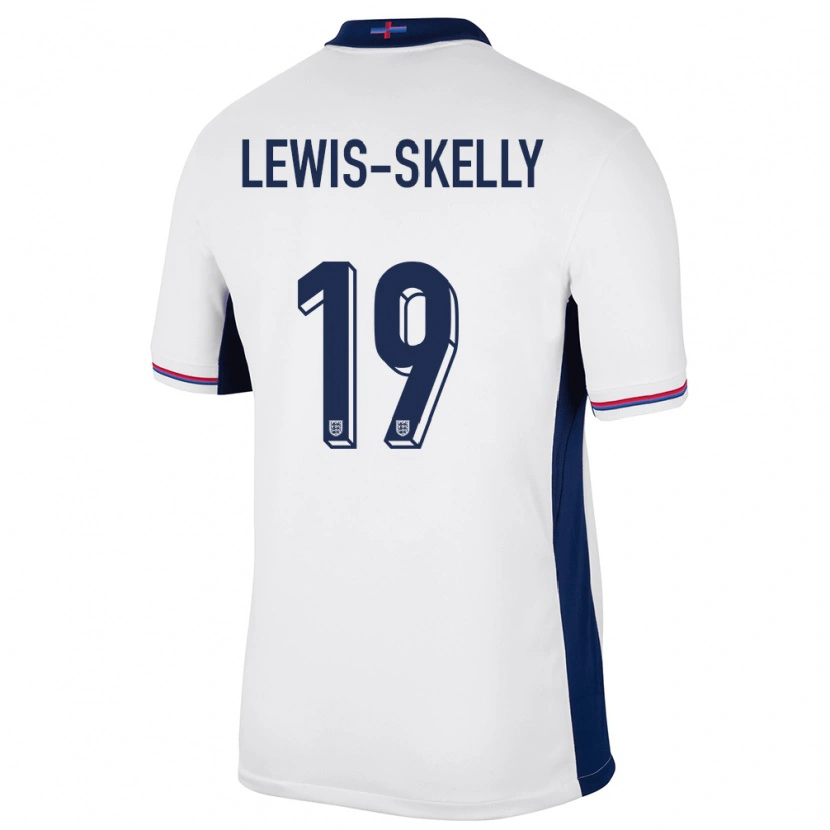 Danxen Mujer Camiseta Inglaterra Myles Lewis-Skelly #19 Blanco 1ª Equipación 24-26 La Camisa México