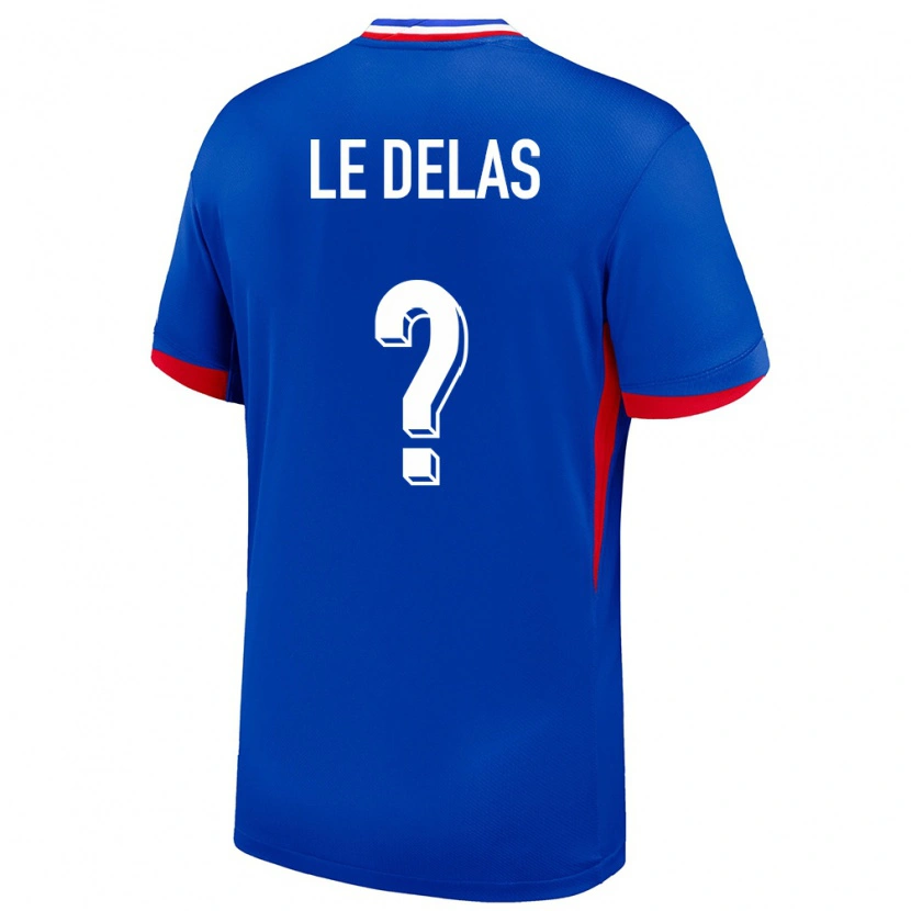 Danxen Mujer Camiseta Francia Mattéo Le Delas #0 Azul 1ª Equipación 24-26 La Camisa México