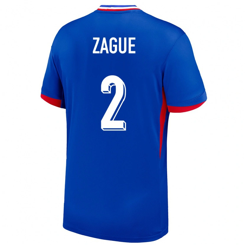 Danxen Mujer Camiseta Francia Yoram Zague #2 Azul 1ª Equipación 24-26 La Camisa México
