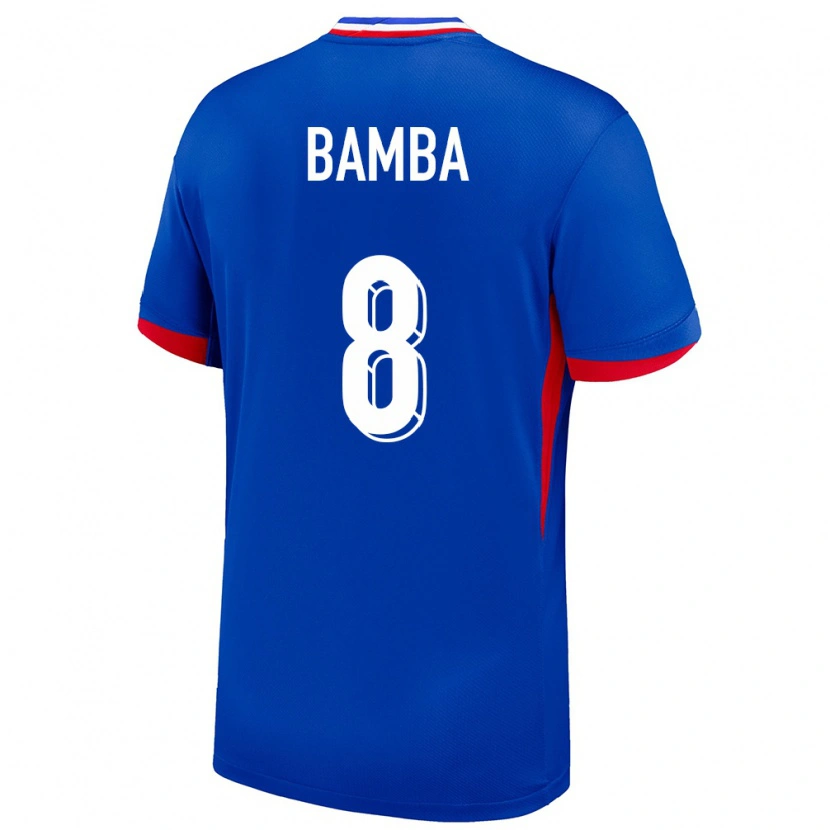 Danxen Mujer Camiseta Francia Aladji Bamba #8 Azul 1ª Equipación 24-26 La Camisa México