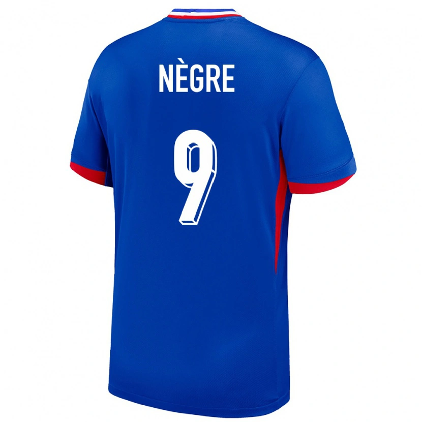 Danxen Mujer Camiseta Francia Thibo Nègre #9 Azul 1ª Equipación 24-26 La Camisa México