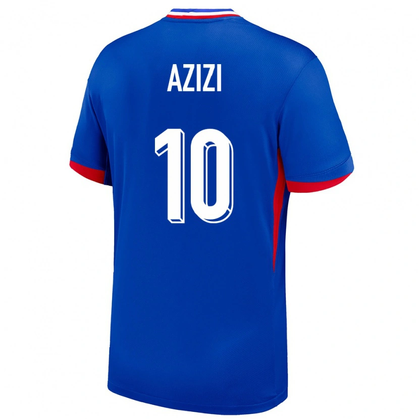 Danxen Mujer Camiseta Francia Ilyas Azizi #10 Azul 1ª Equipación 24-26 La Camisa México