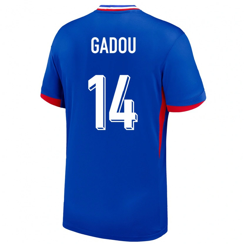 Danxen Mujer Camiseta Francia Joane Gadou #14 Azul 1ª Equipación 24-26 La Camisa México