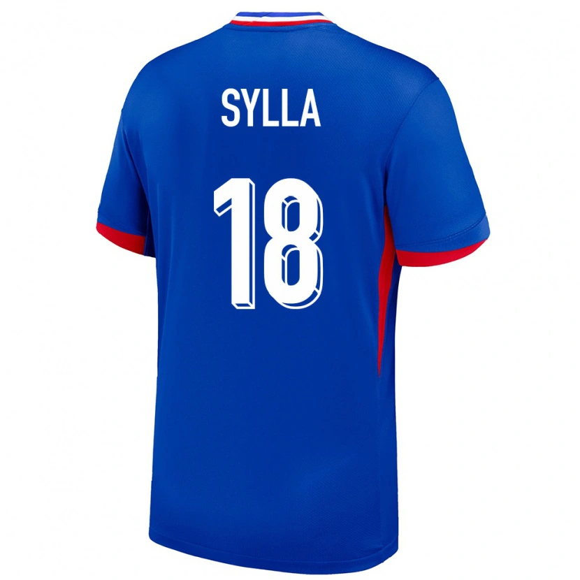 Danxen Mujer Camiseta Francia Fodé Sylla #18 Azul 1ª Equipación 24-26 La Camisa México
