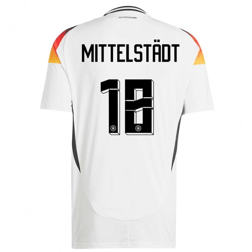 Danxen Mujer Camiseta Alemania Maximilian Mittelstädt #18 Blanco 1ª Equipación 24-26 La Camisa México