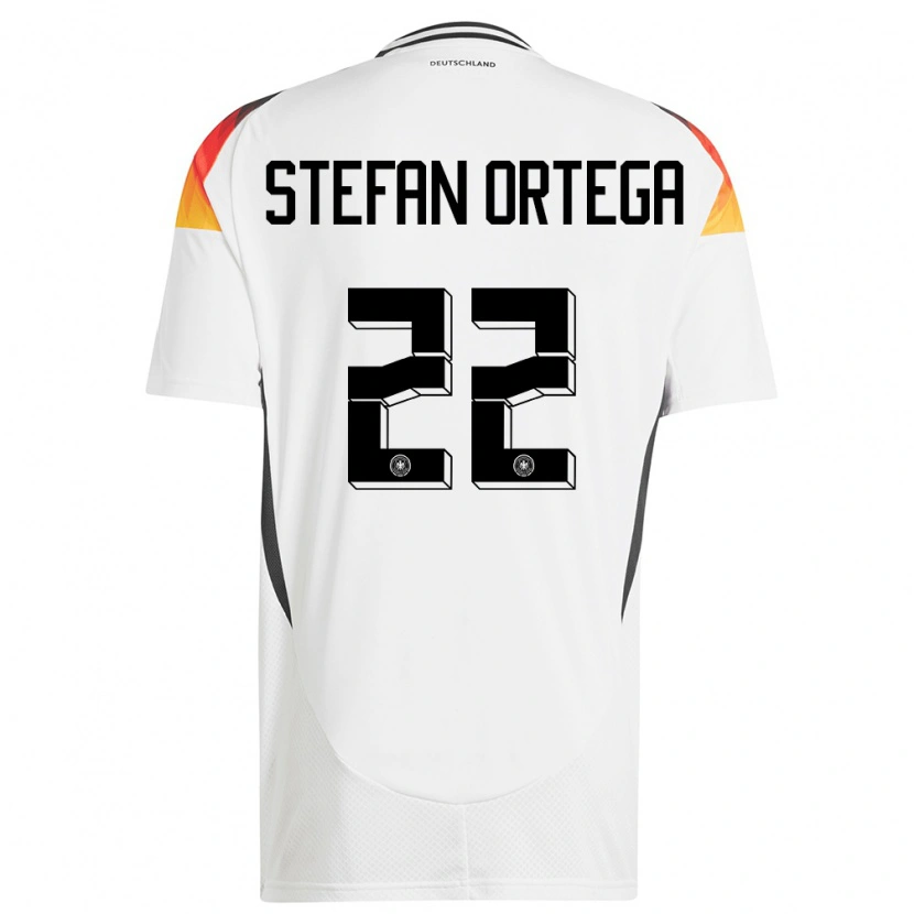 Danxen Mujer Camiseta Alemania Stefan Ortega #22 Blanco 1ª Equipación 24-26 La Camisa México