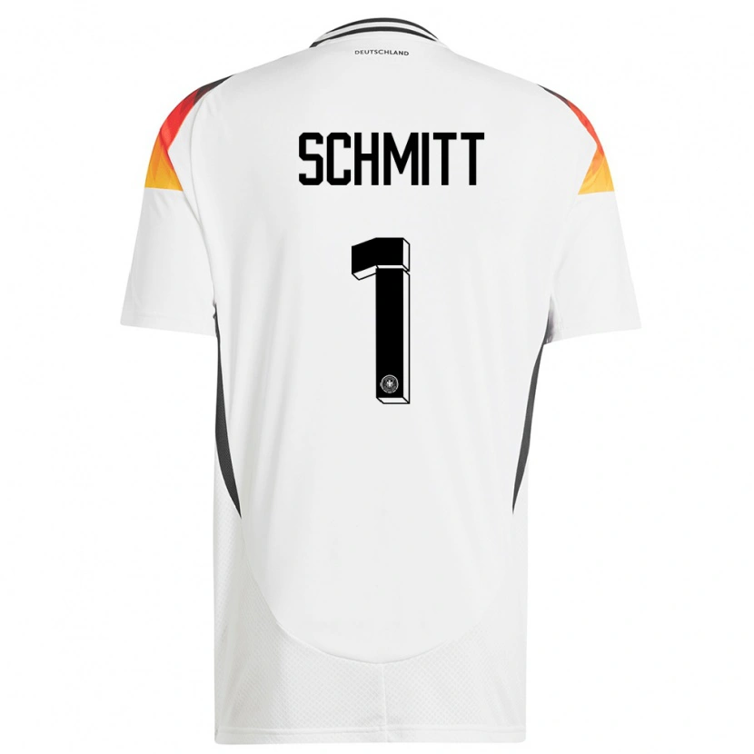 Danxen Mujer Camiseta Alemania Max Schmitt #1 Blanco 1ª Equipación 24-26 La Camisa México