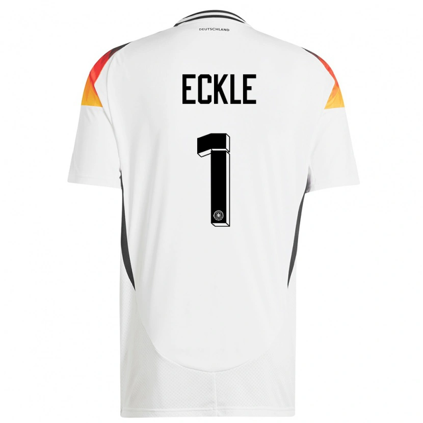 Danxen Mujer Camiseta Alemania Philipp Eckle #1 Blanco 1ª Equipación 24-26 La Camisa México