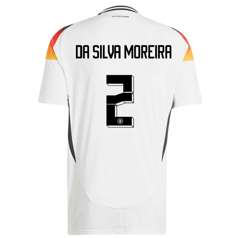 Danxen Mujer Camiseta Alemania Eric Da Silva Moreira #2 Blanco 1ª Equipación 24-26 La Camisa México