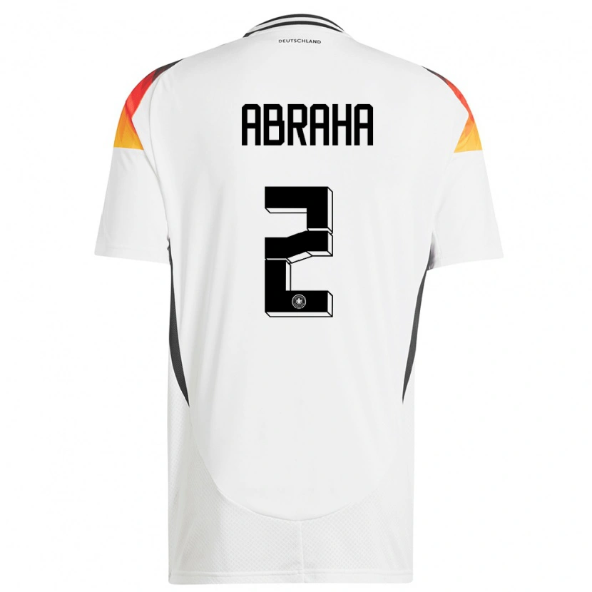 Danxen Mujer Camiseta Alemania Natnael Abraha #2 Blanco 1ª Equipación 24-26 La Camisa México